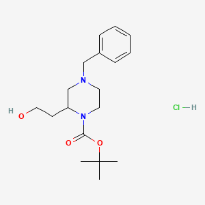 Tert-butyl 4-benzyl-2-(2-hydroxyethyl)piperazine-1-carboxylate hydrochloride