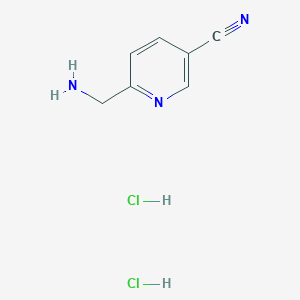 molecular formula C7H9Cl2N3 B1383572 6-(Aminomethyl)pyridine-3-carbonitrile dihydrochloride CAS No. 1350362-43-4