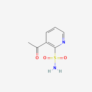 molecular formula C7H8N2O3S B13835725 2-Pyridinesulfonamide, 3-acetyl- 