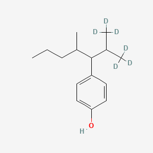 molecular formula C15H24O B13835796 4-[2-Methyl-1-(1-methylethyl-d6)pentyl]phenol 