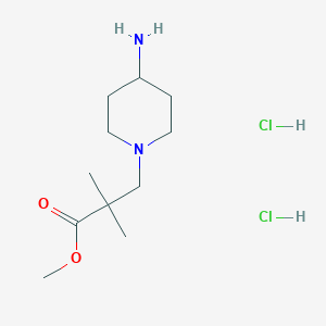 molecular formula C11H24Cl2N2O2 B1383580 3-(4-Aminopiperidin-1-yl)-2,2-dimethylpropionic acid methyl ester dihydrochloride CAS No. 2206200-10-2