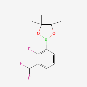 molecular formula C13H16BF3O2 B1383582 2-[3-(二氟甲基)-2-氟苯基]-4,4,5,5-四甲基-1,3,2-二氧杂硼环丁烷 CAS No. 1698908-91-6