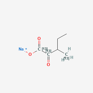 molecular formula C6H9NaO3 B13835829 sodium;3-(113C)methyl-2-oxo(1,2-13C2)pentanoate 