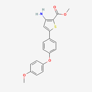 molecular formula C19H17NO4S B1383591 5-(4-(4-甲氧基苯氧基)苯基)-3-氨基噻吩-2-甲酸甲酯 CAS No. 1159981-27-7