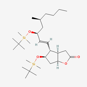 (3AR,4R,5R,6AS)-5-((tert-butyldimethylsilyl)oxy)-4-((3S,5S,E)-3-((tert-butyldimethylsilyl)oxy)-5-methylnon-1-en-1-yl)hexahydro-2H-cy clopenta[b]furan-2-one