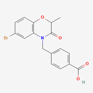 molecular formula C17H14BrNO4 B1383601 4-((6-Bromo-2,3-dihydro-2-methyl-3-oxobenzo[b][1,4]oxazin-4-yl)methyl)benzoic acid CAS No. 1159978-66-1
