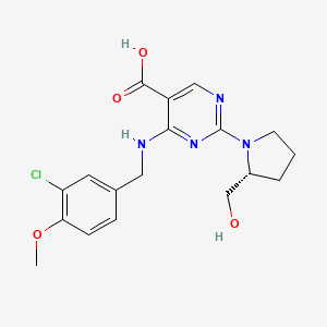 (R)-4-((3-Chloro-4-methoxybenzyl)amino)-2-(2-(hydroxymethyl)pyrrolidin-1-yl)pyrimidine-5-carboxylic acid