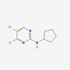molecular formula C9H11BrClN3 B1383620 5-溴-4-氯-N-环戊基嘧啶-2-胺 CAS No. 1823404-28-9