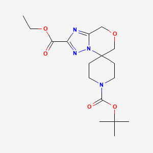 molecular formula C17H26N4O5 B1383627 1'-Tert-butyl 2-ethyl 6,8-dihydrospiro[[1,2,4]triazolo[5,1-c][1,4]oxazine-5,4'-piperidine]-1',2-dicarboxylate CAS No. 1273567-97-7