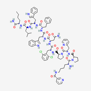 molecular formula C86H104Cl2N18O13 B13836288 (D-Lys(nicotinoyl)1,beta-(3-pyridyl)-Ala3,3,4-dichloro-D-Phe5,Asn6,D-Trp7,9,Nle11)-Substance P 