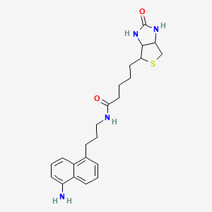 molecular formula C23H30N4O2S B13836296 N-[3-(5-aminonaphthalen-1-yl)propyl]-5-(2-oxo-1,3,3a,4,6,6a-hexahydrothieno[3,4-d]imidazol-4-yl)pentanamide 