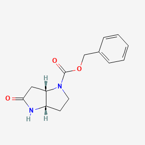 molecular formula C14H16N2O3 B1383630 benzyl (3aS,6aS)-5-oxo-2,3,3a,4,6,6a-hexahydropyrrolo[3,2-b]pyrrole-1-carboxylate CAS No. 1445950-86-6