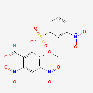 molecular formula C14H9N3O11S B13836310 (2-Formyl-6-methoxy-3,5-dinitrophenyl) 3-nitrobenzenesulfonate 