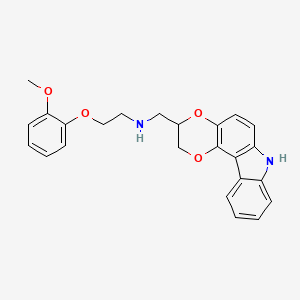 molecular formula C24H24N2O4 B13836313 N-(3,7-dihydro-2H-[1,4]dioxino[2,3-c]carbazol-3-ylmethyl)-2-(2-methoxyphenoxy)ethanamine 