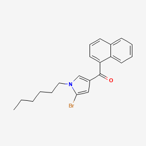 molecular formula C21H22BrNO B13836317 1-Hexyl-2-bromo-4-(1-naphthoyl)pyrrole 