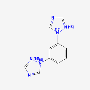 molecular formula C10H8N6 B13836398 1,1'-(1,3-Phenylene)bis-1H-1,2,4-triazole-15N4 