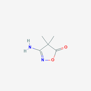 molecular formula C5H8N2O2 B1383641 3-Amino-4,4-dimethyl-4,5-dihydro-1,2-oxazol-5-one CAS No. 2060021-64-7