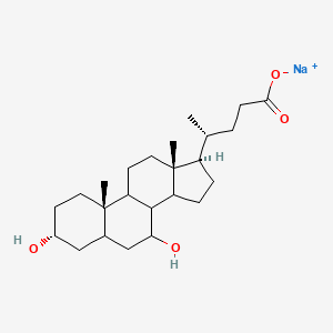 molecular formula C24H39NaO4 B13836526 sodium;(4R)-4-[(3R,7R,10S,13R,17R)-3,7-dihydroxy-10,13-dimethyl-2,3,4,5,6,7,8,9,11,12,14,15,16,17-tetradecahydro-1H-cyclopenta[a]phenanthren-17-yl]pentanoate 