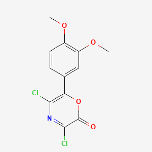 2H-1,4-Oxazin-2-one, 3,5-dichloro-6-(3,4-dimethoxyphenyl)-