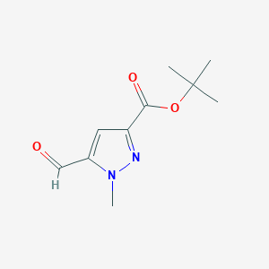 molecular formula C10H14N2O3 B1383655 叔丁基 5-甲酰-1-甲基-1H-吡唑-3-羧酸酯 CAS No. 2059933-79-6