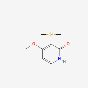 molecular formula C9H15NO2Si B13836566 2(1H)-Pyridinone, 4-methoxy-3-(trimethylsilyl)- 