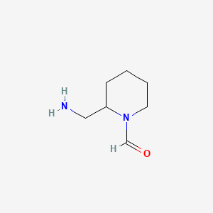 molecular formula C7H14N2O B13836588 2-(Aminomethyl)piperidine-1-carbaldehyde 