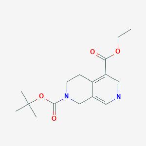 molecular formula C16H22N2O4 B1383666 2-tert-Butyl 5-ethyl 3,4-dihydro-2,7-naphthyridine-2,5(1H)-dicarboxylate CAS No. 1330764-93-6