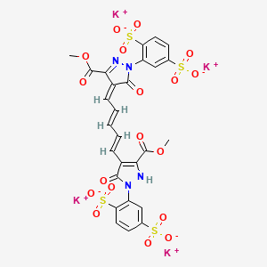 molecular formula C27H18K4N4O18S4 B13836684 tetrapotassium;2-[4-[(1E,3E,5Z)-5-[1-(2,5-disulfonatophenyl)-3-methoxycarbonyl-5-oxopyrazol-4-ylidene]penta-1,3-dienyl]-5-methoxycarbonyl-3-oxo-1H-pyrazol-2-yl]benzene-1,4-disulfonate 