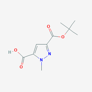 molecular formula C10H14N2O4 B1383670 3-[(叔丁氧羰基)]-1-甲基-1H-吡唑-5-羧酸 CAS No. 2059988-63-3