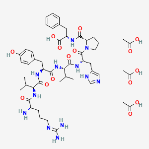 molecular formula C51H76N12O15 B13836741 H-Arg-Val-Tyr-Val-His-Pro-Phe-OH.3CH3CO2H 