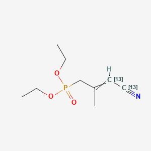 molecular formula C9H16NO3P B13836743 4-diethoxyphosphoryl-3-methyl(1,2-13C2)but-2-enenitrile 