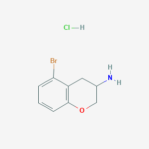 molecular formula C9H11BrClNO B1383677 5-bromo-3,4-dihydro-2H-1-benzopyran-3-amine hydrochloride CAS No. 2059971-55-8