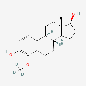 molecular formula C19H26O3 B13836778 (8R,9S,13S,14S,17S)-13-methyl-4-(trideuteriomethoxy)-6,7,8,9,11,12,14,15,16,17-decahydrocyclopenta[a]phenanthrene-3,17-diol 