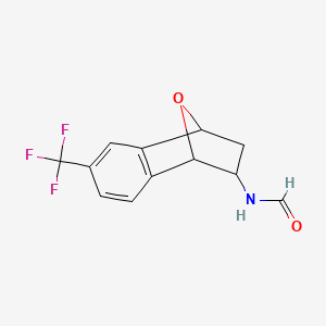 molecular formula C12H10F3NO2 B13836783 N-[4-(trifluoromethyl)-11-oxatricyclo[6.2.1.02,7]undeca-2(7),3,5-trien-9-yl]formamide 