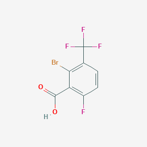 molecular formula C8H3BrF4O2 B1383679 2-Bromo-6-fluoro-3-(trifluoromethyl)benzoic acid CAS No. 2059937-52-7