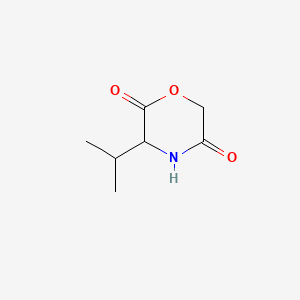 molecular formula C7H11NO3 B13836864 2,5-Morpholinedione, 3-(1-methylethyl)- 