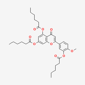 molecular formula C34H42O9 B13836893 [5-Hexanoyloxy-2-(3-hexanoyloxy-4-methoxyphenyl)-4-oxochromen-7-yl] hexanoate 