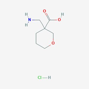 molecular formula C7H14ClNO3 B1383690 3-(Aminomethyl)oxane-3-carboxylic acid hydrochloride CAS No. 2059988-37-1