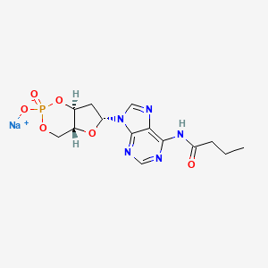 sodium;N-[9-[(4aR,6R,7aS)-2-oxido-2-oxo-4a,6,7,7a-tetrahydro-4H-furo[3,2-d][1,3,2]dioxaphosphinin-6-yl]purin-6-yl]butanamide