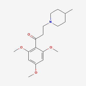 molecular formula C18H27NO4 B13836929 Propiophenone, 3-(4-methylpiperidino)-2',4',6'-trimethoxy- CAS No. 18703-97-4