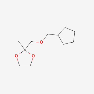 molecular formula C11H20O3 B13836957 2-(Cyclopentylmethoxymethyl)-2-methyl-1,3-dioxolane 