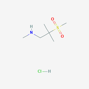 molecular formula C6H16ClNO2S B1383696 (2-Methanesulfonyl-2-methylpropyl)(methyl)amine hydrochloride CAS No. 2060063-90-1