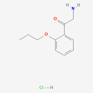 molecular formula C11H16ClNO2 B1383700 2-Amino-1-(2-propoxyphenyl)ethan-1-one hydrochloride CAS No. 2059942-05-9