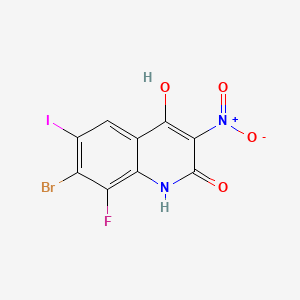 7-Bromo-8-fluoro-4-hydroxy-6-iodo-3-nitroquinolin-2(1H)-one