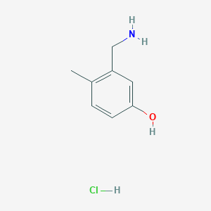 molecular formula C8H12ClNO B1383701 3-(Aminomethyl)-4-methylphenol hydrochloride CAS No. 2044797-01-3