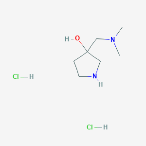 molecular formula C7H18Cl2N2O B1383702 3-[(Dimethylamino)methyl]pyrrolidin-3-ol dihydrochloride CAS No. 2060034-69-5