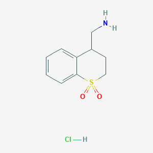 molecular formula C10H14ClNO2S B1383709 4-(氨甲基)-3,4-二氢-2H-1lambda6-苯并噻吩-1,1-二酮盐酸盐 CAS No. 2060037-87-6