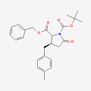 molecular formula C25H29NO5 B13837156 2-O-benzyl 1-O-tert-butyl (3R)-3-[(4-methylphenyl)methyl]-5-oxopyrrolidine-1,2-dicarboxylate 