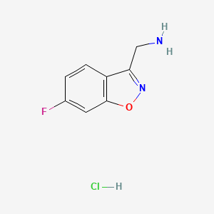 molecular formula C8H8ClFN2O B1383719 (6-Fluoro-1,2-benzoxazol-3-yl)methanamine hydrochloride CAS No. 2060008-47-9