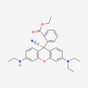 molecular formula C29H31N3O3 B13837230 Benzoic acid,2-[9-cyano-3,6-bis(ethylamino)-2,7-dimethyl-9H-xanthen-9-yl]-,ethyl ester 